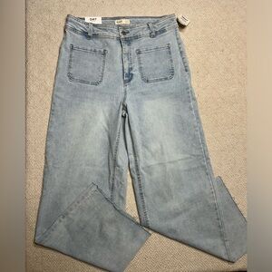 Oat New York Jeans Womens 12/31 Wide Leg High Rise Baggy Denim Raw Hem